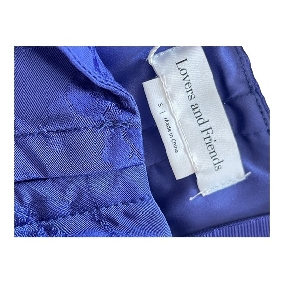 Lovers + Friends Open Side Corset Bra Blue Maxi Floral Slit Dress Size Small NWT - Picture 10 of 13